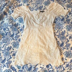 7 For All Mankind Ruffled Short Sleeve Dress